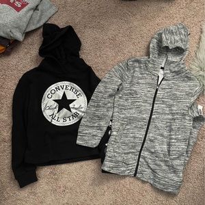 Girls size 10/12 converse hoodie and old navy jacket